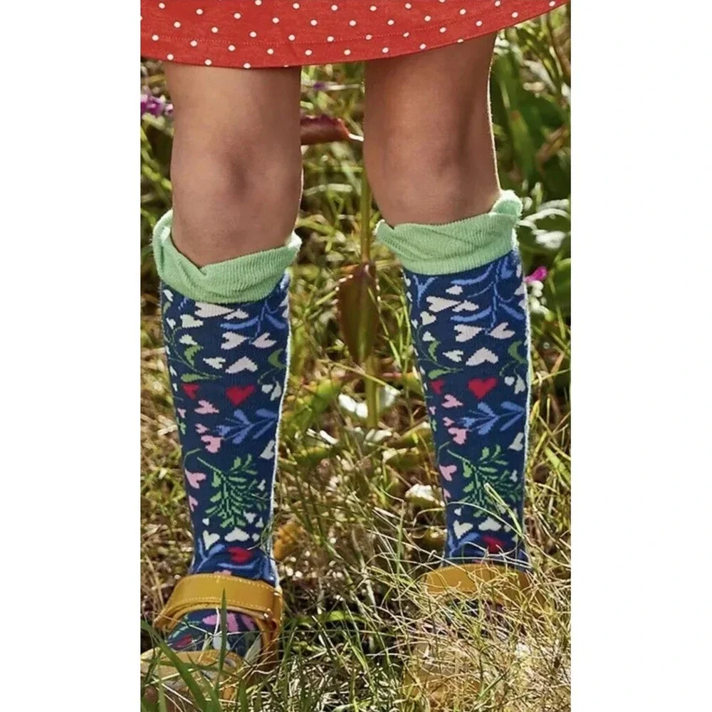 Matilda Jane Girls Size Medium M Change Of Pace Socks Size 9-13 New Blue‎ Heart